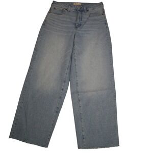 Madewell Curvy Perfect Vintage Wide Leg Crop Jean Womens 29T Baggy Raw Hem Tall